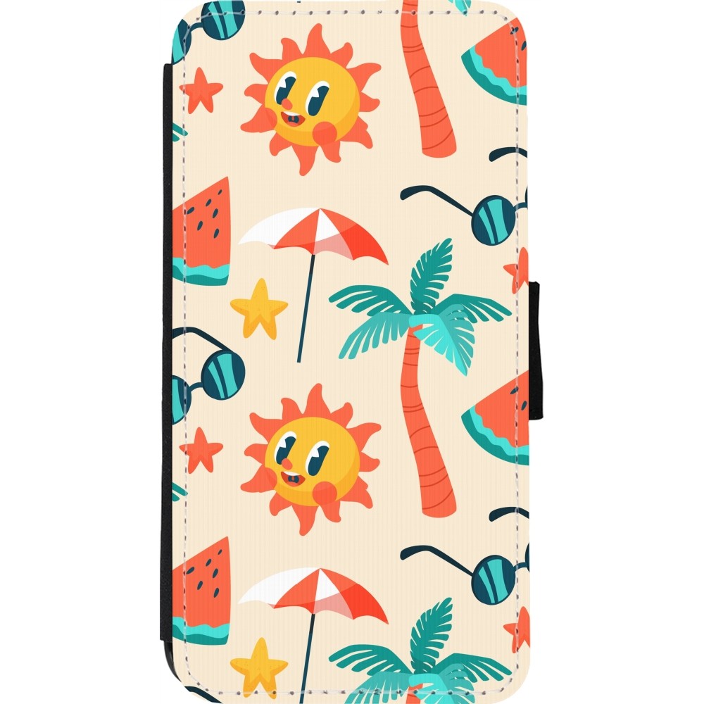 iPhone 11 Pro Max Case Hülle - Wallet schwarz Summer 2025 Pattern soleil