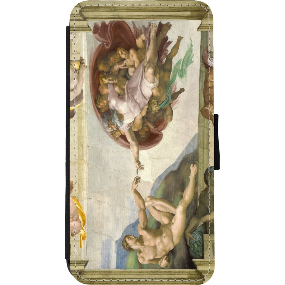 iPhone 11 Pro Max Case Hülle - Wallet schwarz Kunstbild - Die Erschaffung Adams - Michelangelo