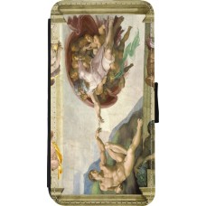iPhone 11 Pro Max Case Hülle - Wallet schwarz Kunstbild - Die Erschaffung Adams - Michelangelo