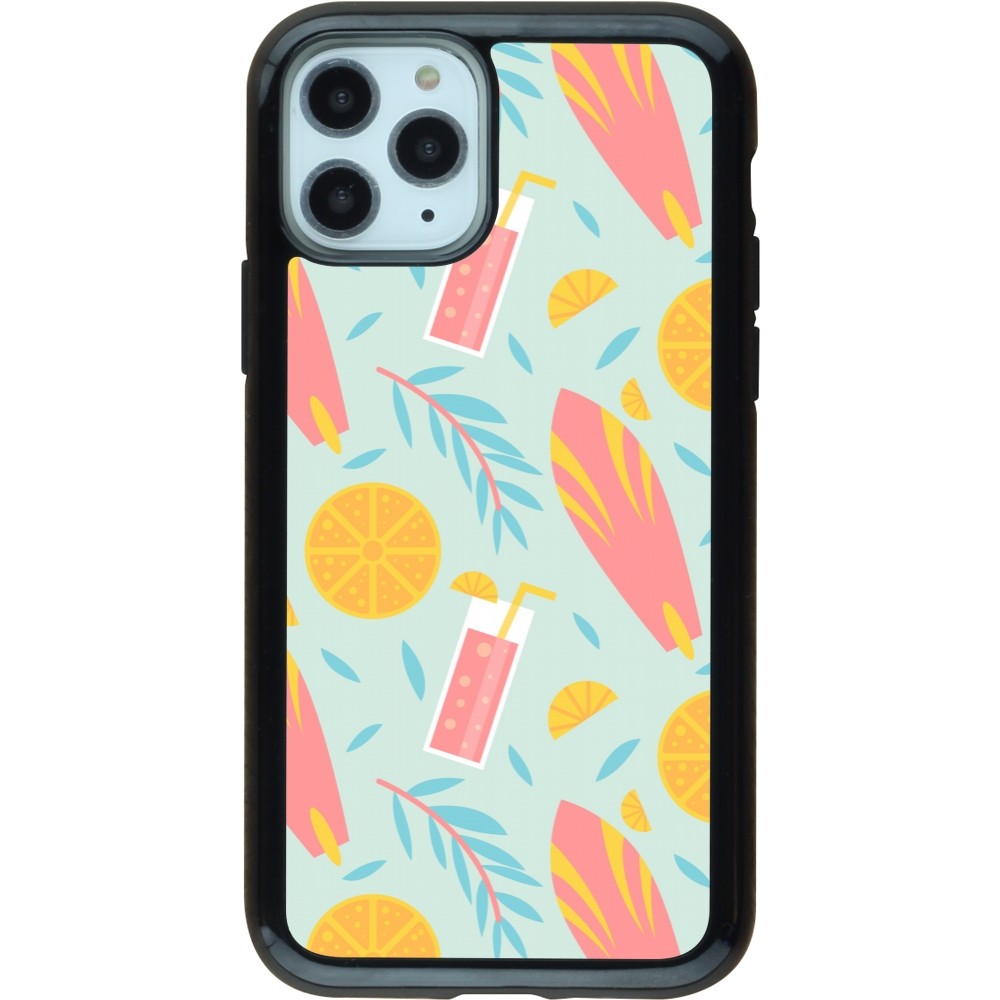 iPhone 11 Pro Case Hülle - Hybrid Armor schwarz Summer 2025 Pattern citron