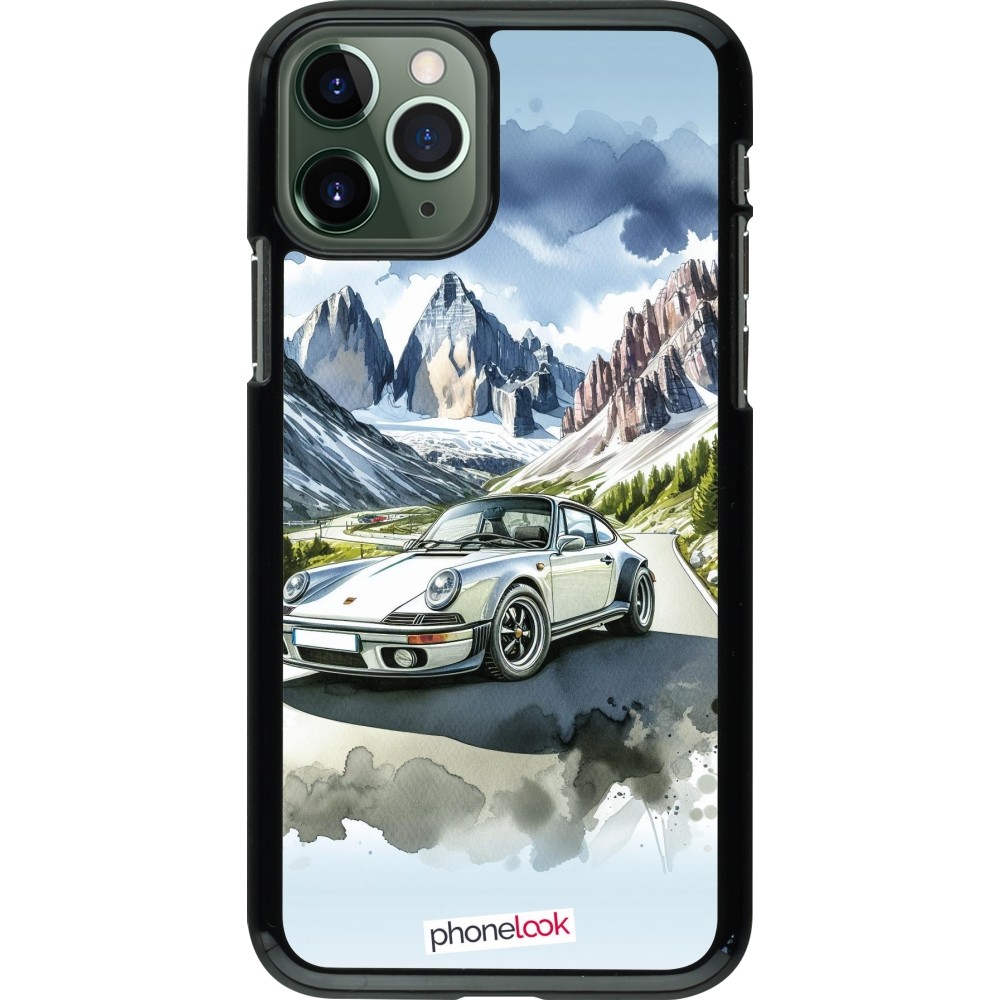 iPhone 11 Pro Case Hülle - Porsche 911 Berg Aquarell