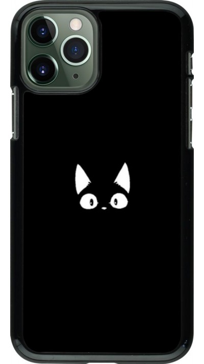 Hülle iPhone 11 Pro - Funny cat on black