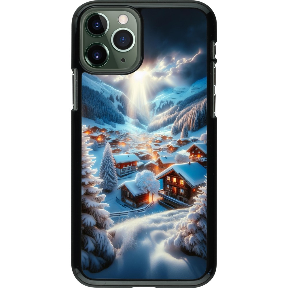 iPhone 11 Pro Case Hülle - Berg Schnee Licht