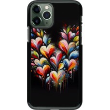 iPhone 11 Pro Case Hülle - Valentin 2024 Schwarzes Herz Abstrakt