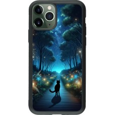 iPhone 11 Pro Case Hülle - Silikon schwarz Schwarze Katze Spaziergang