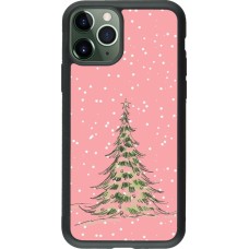 iPhone 11 Pro Case Hülle - Silikon schwarz Christmas 25 Pink Tree