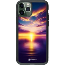 iPhone 11 Pro Case Hülle - Silikon schwarz Sonnenuntergang gelb violett