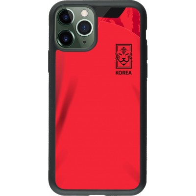 iPhone 11 Pro Case Hülle - Silikon schwarz Südkorea 2022 personalisierbares Fussballtrikot