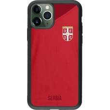 iPhone 11 Pro Case Hülle - Silikon schwarz Serbien 2022 personalisierbares Fussballtrikot