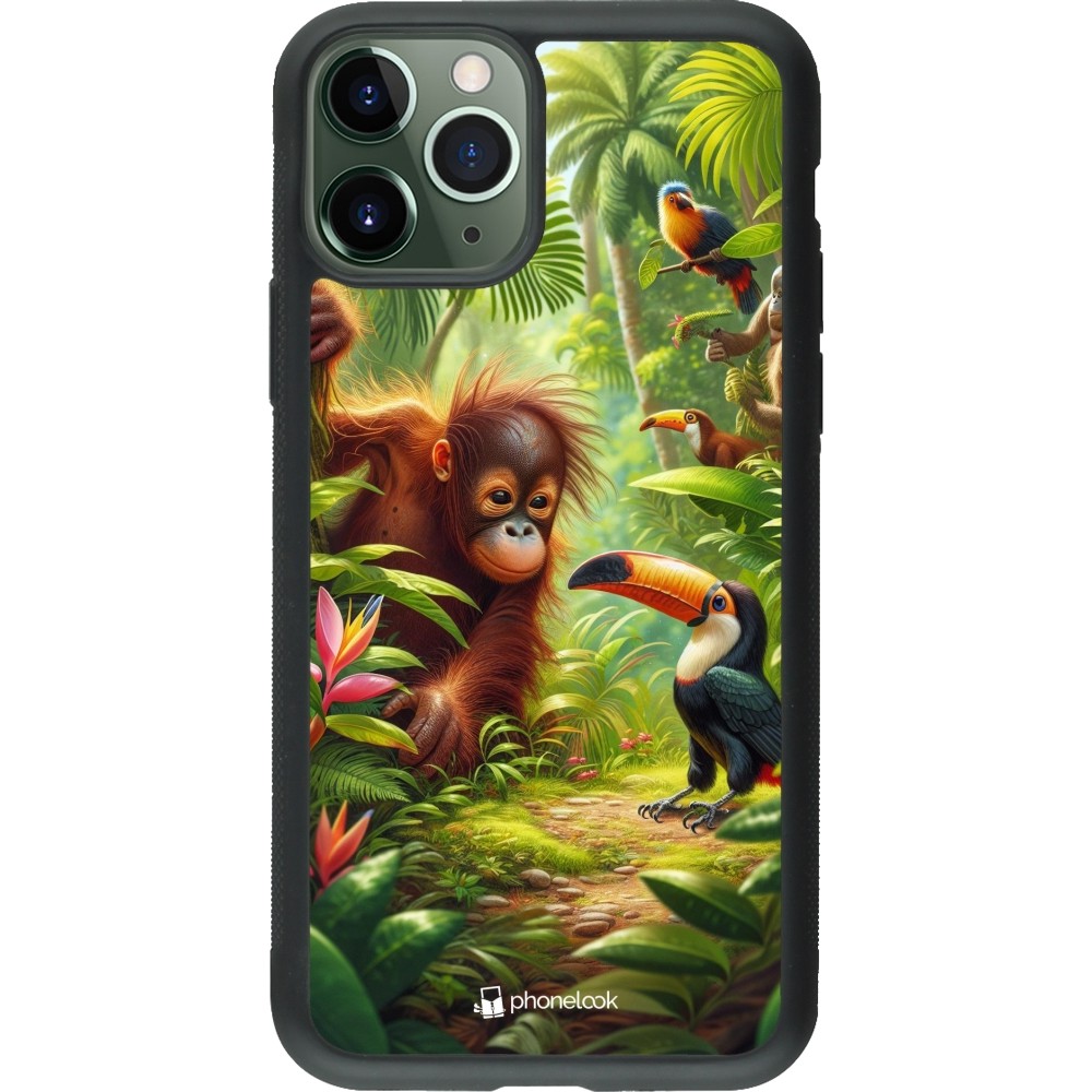 iPhone 11 Pro Case Hülle - Silikon schwarz Tropischer Dschungel Tayrona