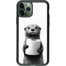 iPhone 11 Pro Case Hülle - Silikon schwarz Otter Toilettenpapier