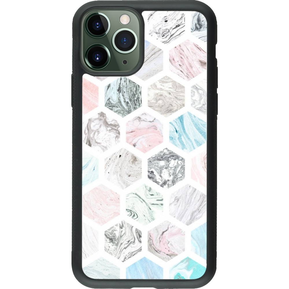 iPhone 11 Pro Case Hülle - Silikon schwarz Marble Everything