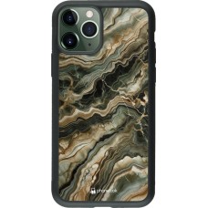 iPhone 11 Pro Case Hülle - Silikon schwarz Oliv Marmor