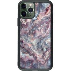 iPhone 11 Pro Case Hülle - Silikon schwarz Violetter silberner Marmor