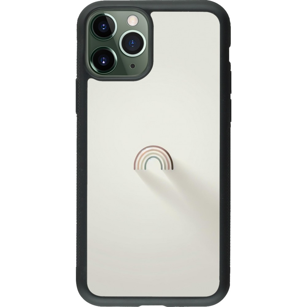 iPhone 11 Pro Case Hülle - Silikon schwarz Mini Regenbogen Minimal