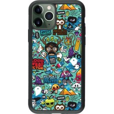 iPhone 11 Pro Case Hülle - Silikon schwarz Mixed Cartoons Turquoise