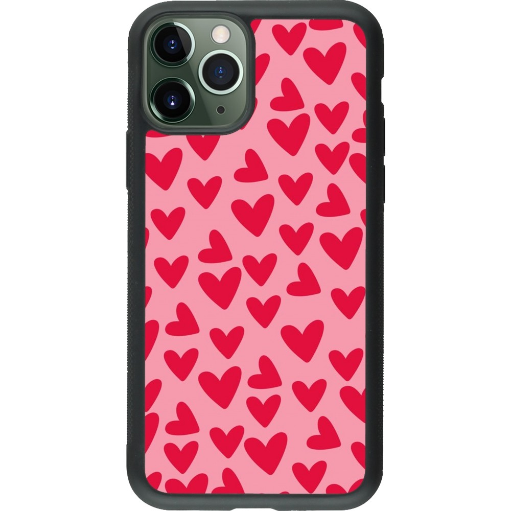 iPhone 11 Pro Case Hülle - Silikon schwarz Mom 2024 kleine Herzen