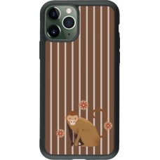 iPhone 11 Pro Case Hülle - Silikon schwarz Monkey with stripes