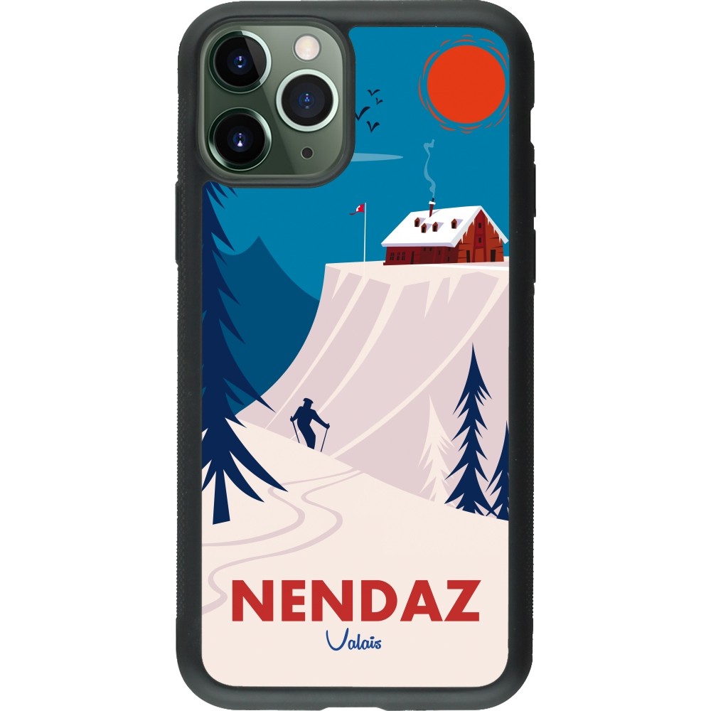 iPhone 11 Pro Case Hülle - Silikon schwarz Nendaz Cabane Ski