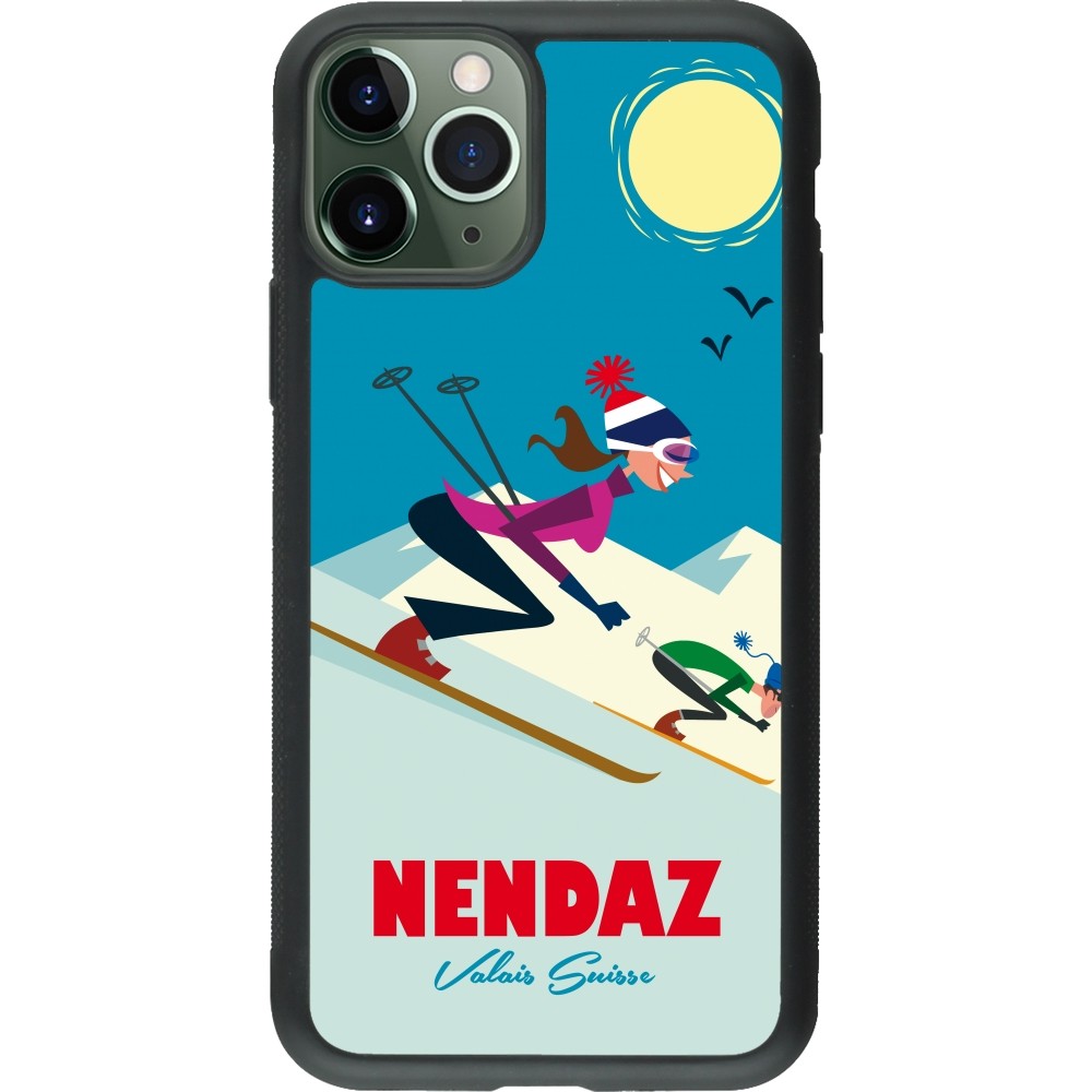 iPhone 11 Pro Case Hülle - Silikon schwarz Nendaz Ski Downhill