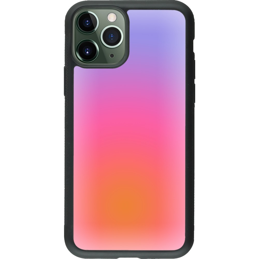 iPhone 11 Pro Case Hülle - Silikon schwarz Orange Pink Blue Gradient