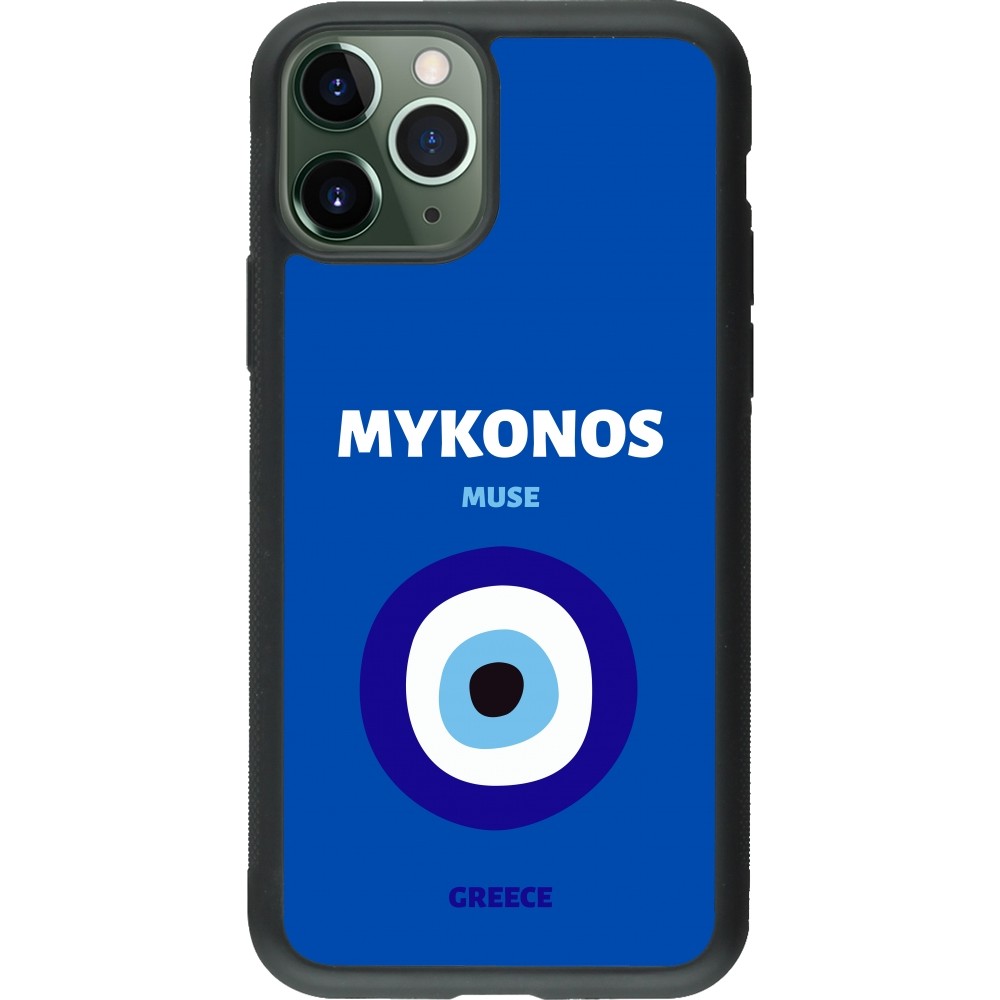 iPhone 11 Pro Case Hülle - Silikon schwarz Pop Summer Destination Mykonos
