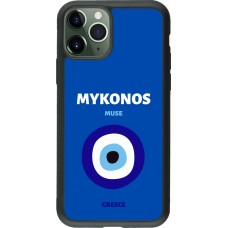 iPhone 11 Pro Case Hülle - Silikon schwarz Pop Summer Destination Mykonos