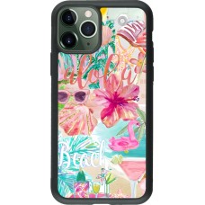 iPhone 11 Pro Case Hülle - Silikon schwarz Preppy Collage Aloha