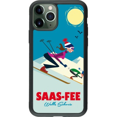 iPhone 11 Pro Case Hülle - Silikon schwarz Saas-Fee Ski Downhill