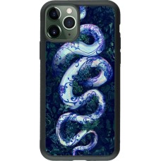 iPhone 11 Pro Case Hülle - Silikon schwarz Snake Blue Anaconda