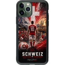 iPhone 11 Pro Case Hülle - Silikon schwarz Fussball Schweiz splash 2026
