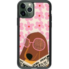 iPhone 11 Pro Case Hülle - Silikon schwarz Dog with newspaper 2026