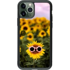 iPhone 11 Pro Case Hülle - Silikon schwarz Sunflower with glasses 2026