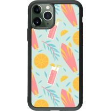 iPhone 11 Pro Case Hülle - Silikon schwarz Summer 2025 Pattern citron