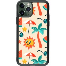 iPhone 11 Pro Case Hülle - Silikon schwarz Summer 2025 Pattern soleil