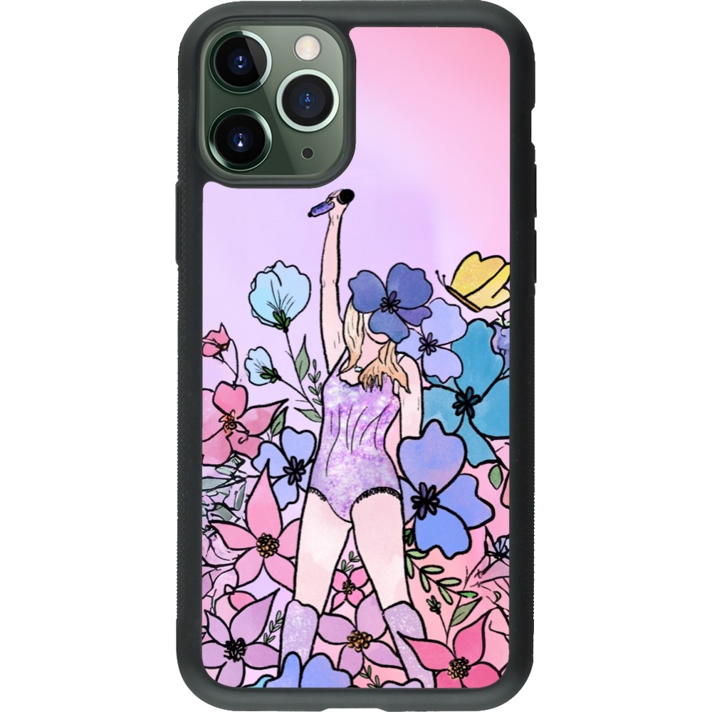 iPhone 11 Pro Case Hülle - Silikon schwarz Taylor Swift Sketch - Pink