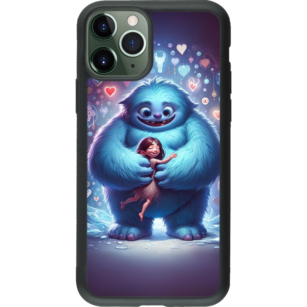 iPhone 11 Pro Case Hülle - Silikon schwarz Valentin 2024 Flauschige Liebe