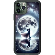iPhone 11 Pro Case Hülle - Silikon schwarz Valentin 2024 Liebe unter dem Mond