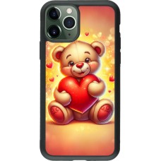 iPhone 11 Pro Case Hülle - Silikon schwarz Valentin 2024 Teddy Liebe