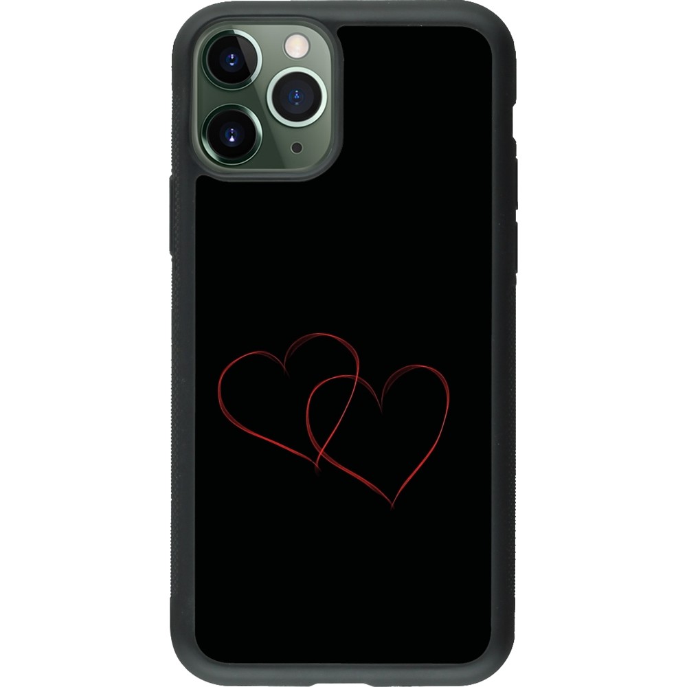 iPhone 11 Pro Case Hülle - Silikon schwarz Valentine 2023 attached heart