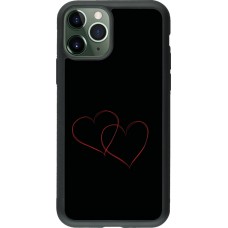 iPhone 11 Pro Case Hülle - Silikon schwarz Valentine 2023 attached heart