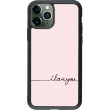 iPhone 11 Pro Case Hülle - Silikon schwarz Valentine 2023 i love you writing