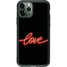 iPhone 11 Pro Case Hülle - Silikon schwarz Valentine 2023 neon love