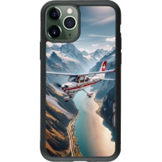 iPhone 11 Pro Case Hülle - Silikon schwarz Schweizer Alpenflug
