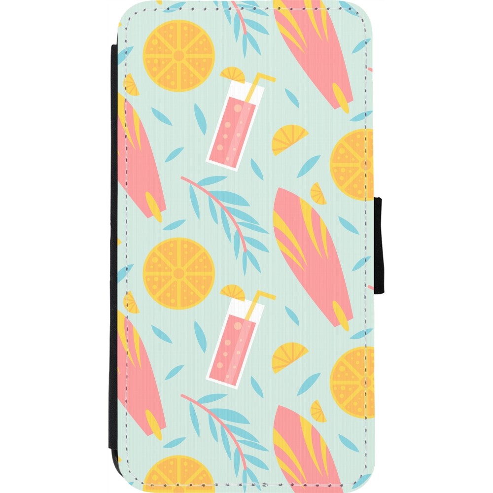 iPhone 11 Pro Case Hülle - Wallet schwarz Summer 2025 Pattern citron