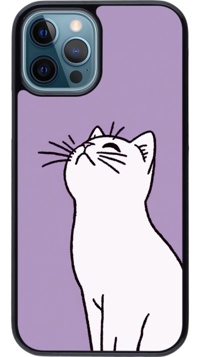 iPhone 12 / 12 Pro Case Hülle - Chat auf lila Hintergrund