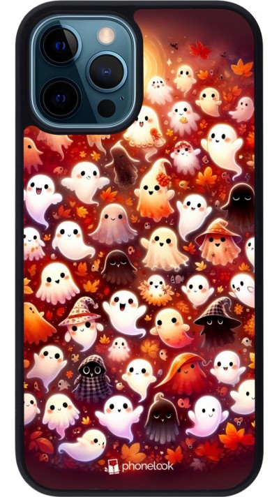 iPhone 12 / 12 Pro Case Hülle - Silikon schwarz Gespenster Herbst niedlich