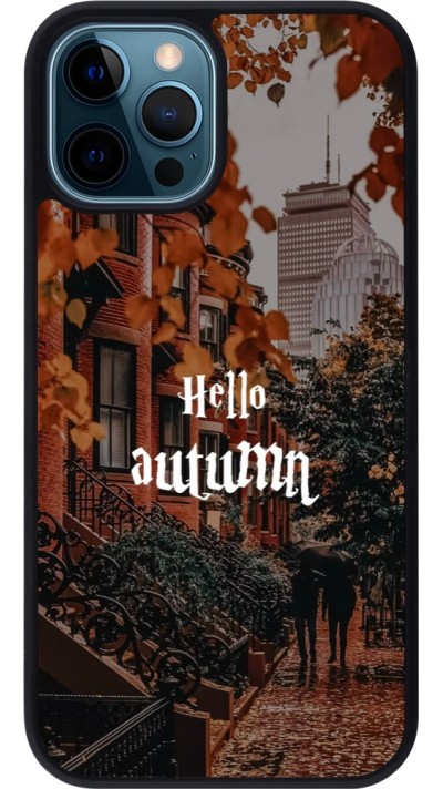 iPhone 12 / 12 Pro Case Hülle - Silikon schwarz Autumn 25 Hello autumn