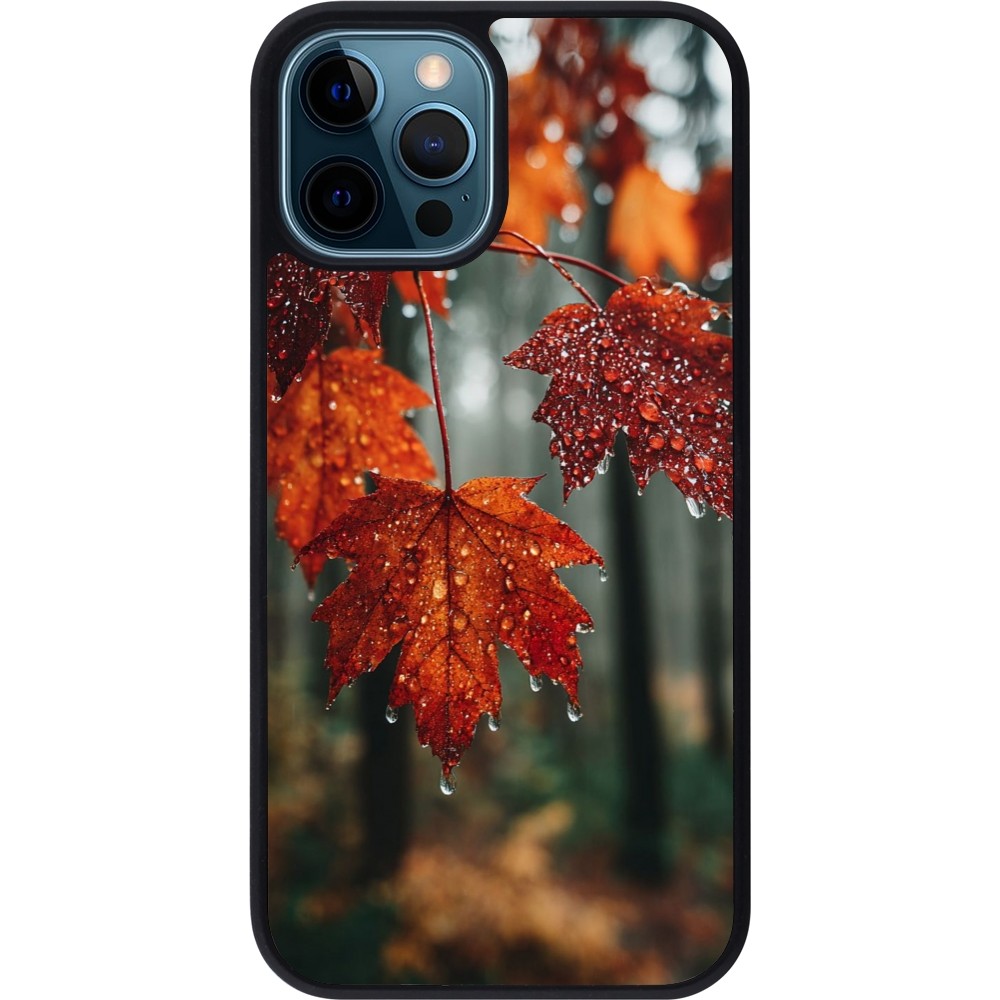 iPhone 12 / 12 Pro Case Hülle - Silikon schwarz Autumn 25 Rain