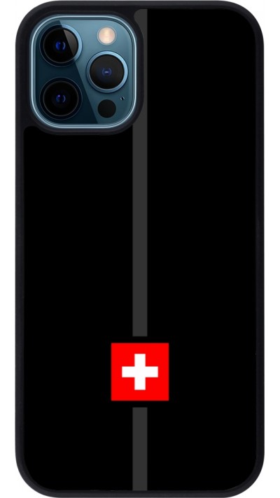 iPhone 12 / 12 Pro Case Hülle - Silikon schwarz Kanton CH schwarz